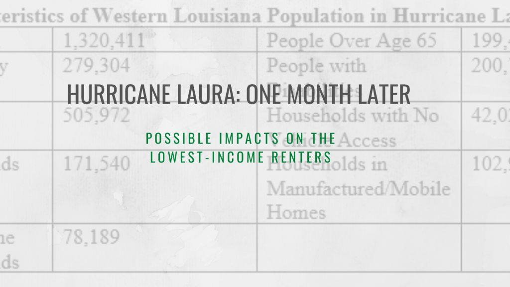 Estimating Hurricane Laura’s Possible Impact on the Lowest-Income Renters